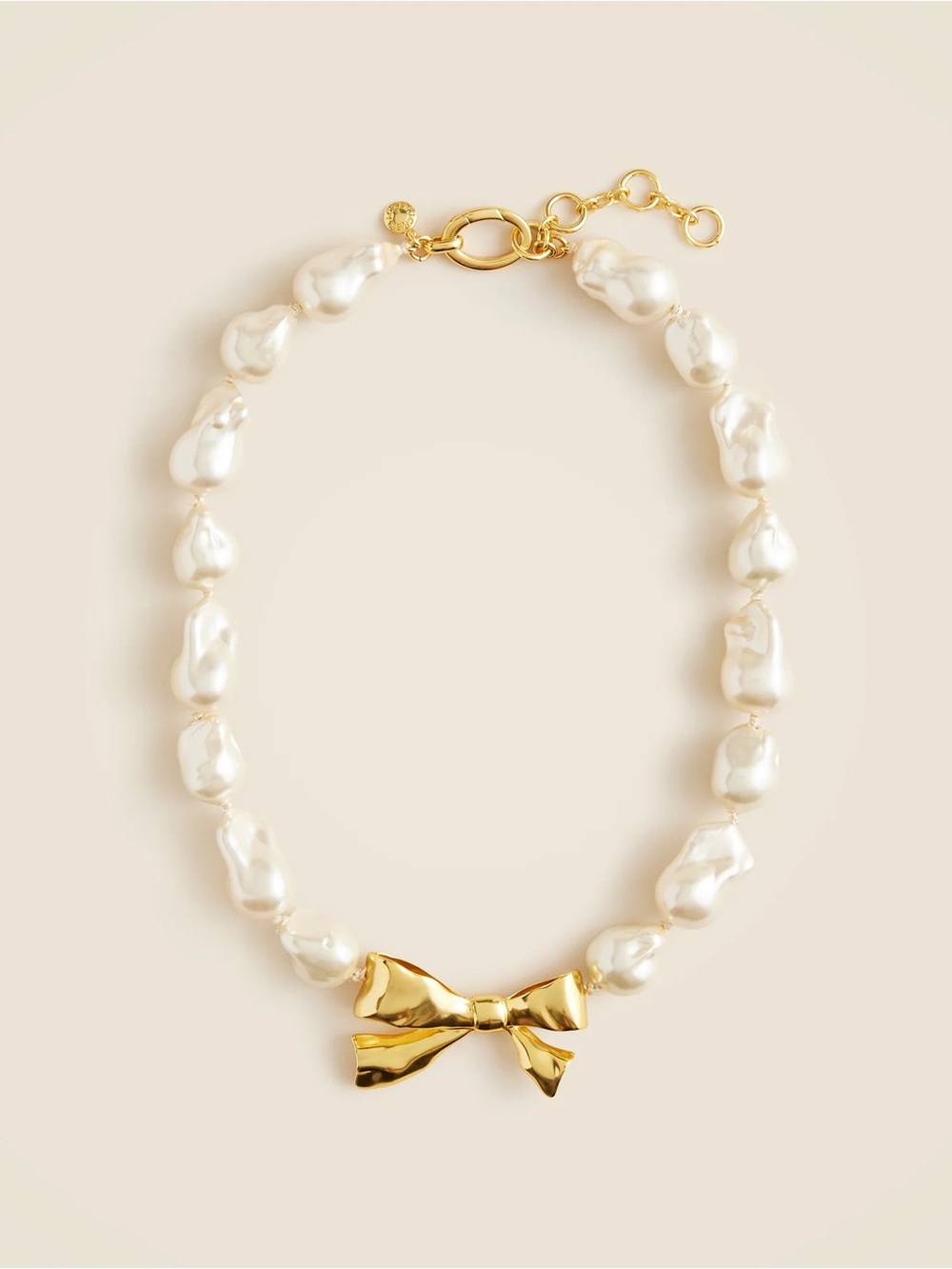 J Crew Baroque Pearl Bow Necklace